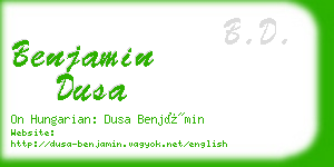 benjamin dusa business card